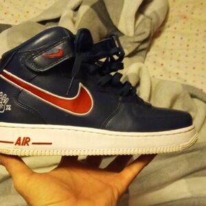 Nike Blue and Red High-Top Sneakers